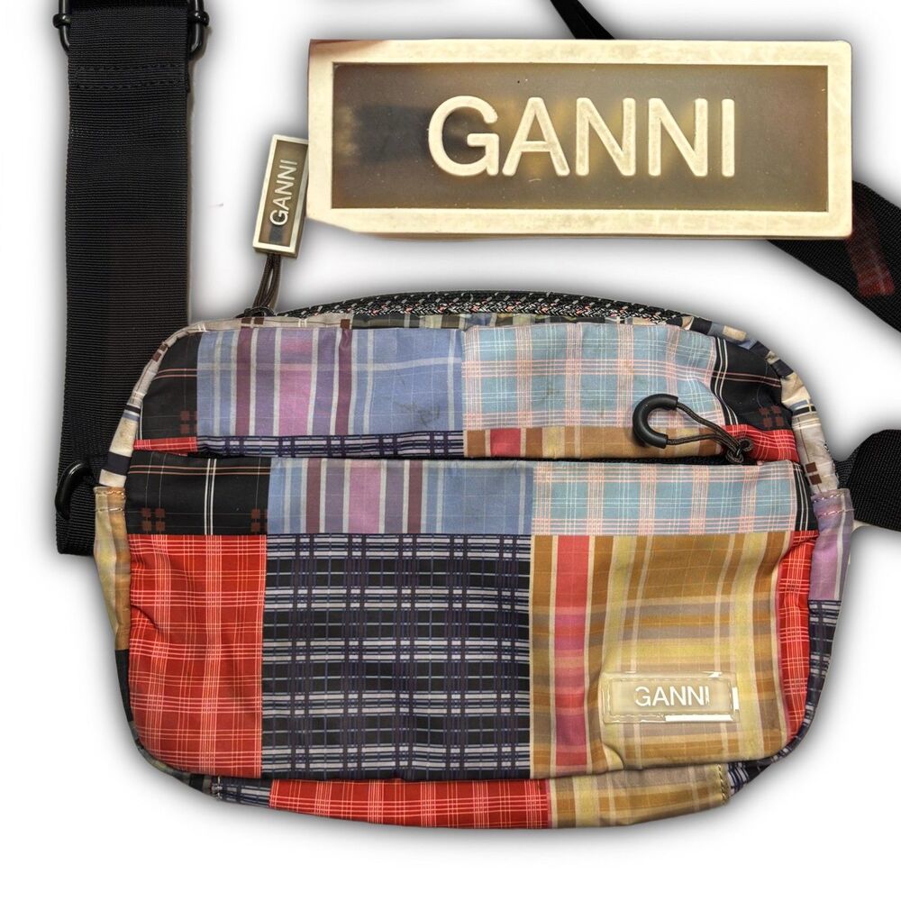 Authentic Ganni Plaid Patchwork Fanny Pack